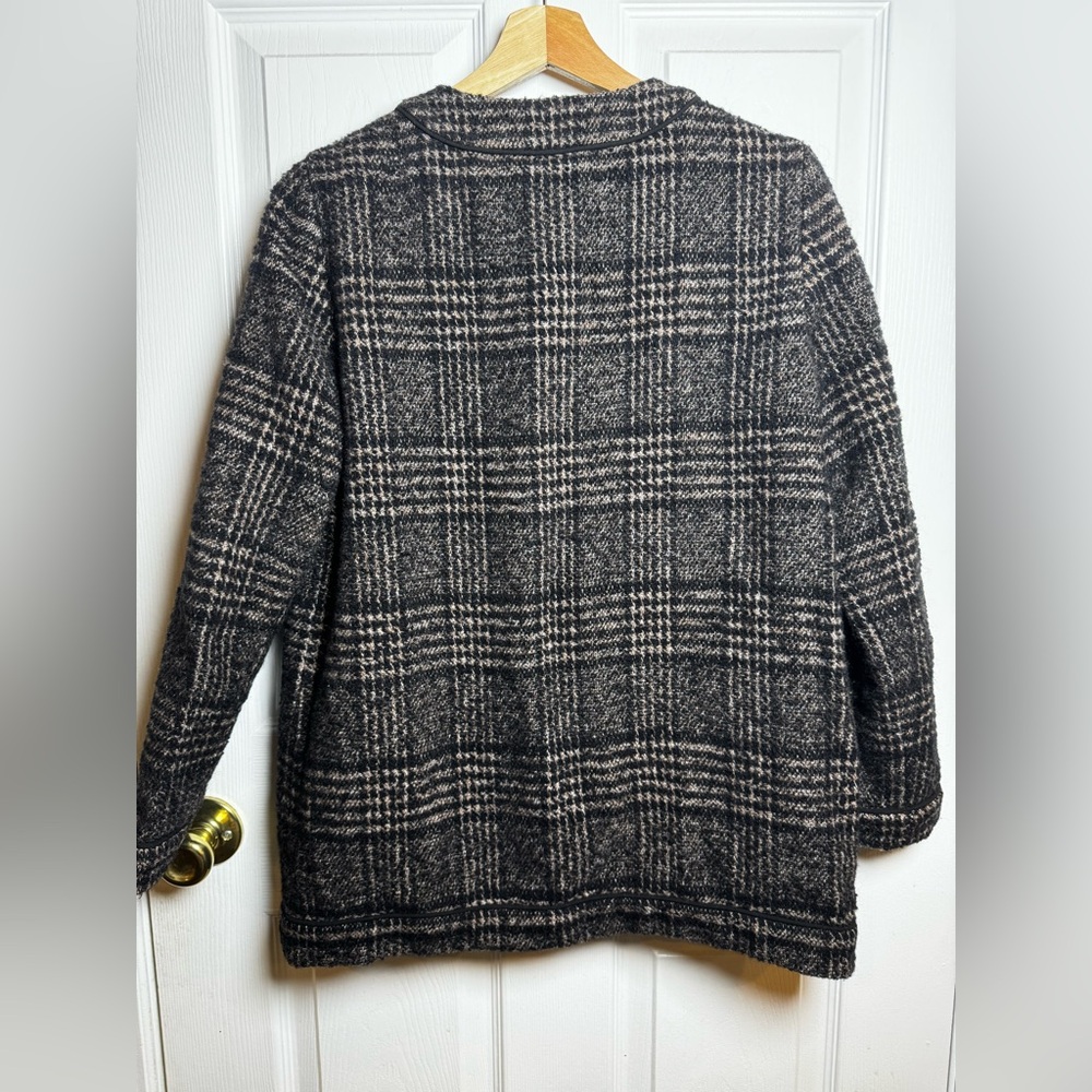 Dea Kudibal Gwyneth Collarless Wool Blend Plaid Jacket Danish Designer Small - Picture 11 of 12